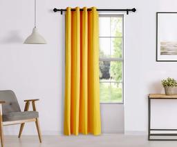 Amazon Brand - Solimo Magnolia Door Curtain, 7 feet - Set of 1 (Spanish Yellow)