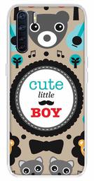 Amazon Brand - Solimo Designer Multicolor Cute Little Boy Grey Pattern Printed Soft Back Case Mobile Cover for Oppo F15