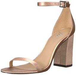 The Fix Gracie Block Heel Strappy Sandal Heeled, Petal Blush Satin, 9 M US