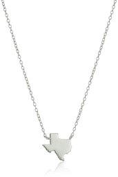 Sterling Silver Stationed Mini State Texas Pendant Necklace, 16