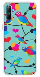 Amazon Brand - Solimo Designer Multicolor Flycatchers Birds Patterns Design Printed Soft Back Case Mobile Cover for Realme C3