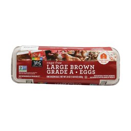 365 Everyday Value, Cage-Free Non-GMO Large Brown Grade A Eggs, 12 ct