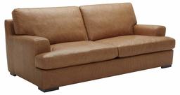 Amazon Brand – Stone & Beam Lauren Down-Filled Oversized Leather Sofa Couch with Hardwood Frame, 89