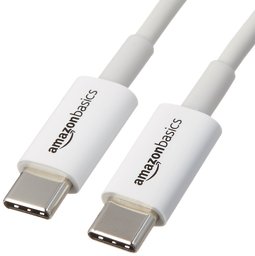 AmazonBasics USB Type-C to USB Type-C 2.0 Cable - 6 Inches (15.2 Centimeters) - White, 5-Pack (Renewed)