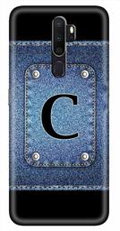 Amazon Brand - Solimo Designer Button Jeans Alphabet-C 3D Printed Hard Back Case Mobile Cover for Oppo A5 (2020)