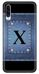 Amazon Brand - Solimo Designer Button Jeans Alphabet-X 3D Printed Hard Back Case Mobile Cover for Samsung Galaxy A30s