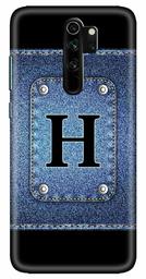 Amazon Brand - Solimo Designer Button Jeans Alphabet-H 3D Printed Hard Back Case Mobile Cover for Xiaomi Redmi Note 8 Pro