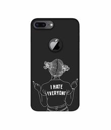 Amazon Brand - Solimo Designer I Hate Everyone 3D Printed Hard Back Case Mobile Cover for Apple iPhone 8 Plus (with Logo Cut)