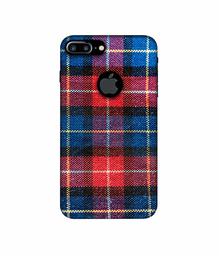 Amazon Brand - Solimo Designer Check Cloth 3D Printed Hard Back Case Mobile Cover for Apple iPhone 7 Plus (Logo Cut)