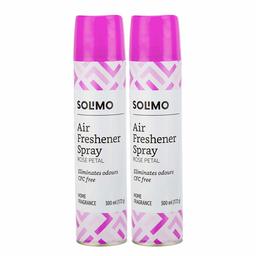 Amazon Brand - Solimo Home Air Freshener Spray, 300 ml - Rose Petal (Pack of 2)