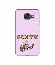 Amazon Brand - Solimo Designer Daddy's Girl in Glitter Pattern 3D Printed Hard Back Case Mobile Cover for Samsung Galaxy A3 (2016)