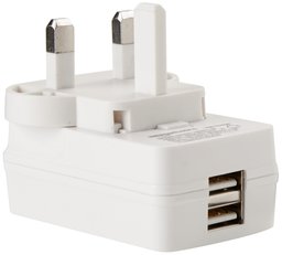 Amazon Basics con Doble Puerto USB Cargador de Pared, 2.1A - White-UK