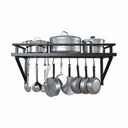 Umi. por Amazon Estante de Cocina Estante para ollas en la Pared con 10 Ganchos adjuntos de Color Negropot pan rack 60CM, KUR215S60-BK