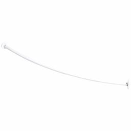 AmazonBasics - Barra de ducha curva extensible, de 121 a 182 cm, blanca