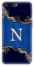 Amazon Brand - Solimo Designer Blue Pattern Alphabet-N 3D Printed Hard Back Case Mobile Cover for OnePlus 5T