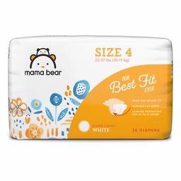 Amazon Brand - Mama Bear Best Fit Diapers Size 4, 36 Count, White Print [Packaging May Vary]