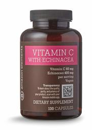 Amazon Elements Vitamin C 60mg with Echinacea 400mg, Vegan, 130 Capsules, 4 month supply