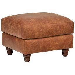 Stone & Beam Charles Classic Oversized Leather Ottoman, 31