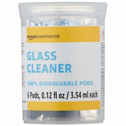 AmazonCommercial Dissolvable Glass Cleaner Refill Vial - 6 Pacs