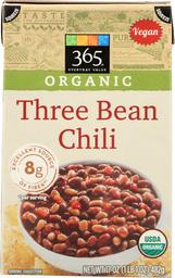 365 Everyday Value, Organic Three Bean Chili, 17 oz