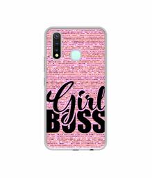 Amazon Brand - Solimo Designer Girl Boss On Pink Sparkle UV Printed Soft Back Case Mobile Cover for Vivo Y19