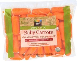 Whole Foods Organic Baby Carrots, Cut & Peeled, 16 oz (us)