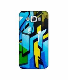 Amazon Brand - Solimo Designer Blue and Yellow Texture 3D Printed Hard Back Case Mobile Cover for Samsung Galaxy E7