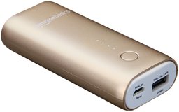 AmazonBasics Portable Charger/Power Bank, 6,700 mAh, Gold