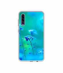 Amazon Brand - Solimo Designer Blue Flower UV Printed Soft Back Case Mobile Cover for Samsung Galaxy A30s