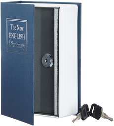 AmazonBasics Book Safe, Key Lock, Small, Blue