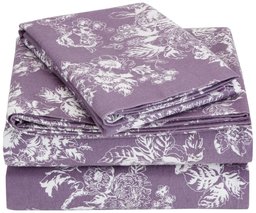 AmazonBasics Printed Lightweight Flannel Sheet Set - Twin