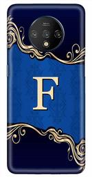 Amazon Brand - Solimo Designer Blue Pattern Alphabet-F 3D Printed Hard Back Case Mobile Cover for OnePlus 7T