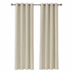 UMI Essentials 2 x Eyelet Curtains, beige, 245x140