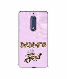 Amazon Brand - Solimo Designer Daddy's Girl in Glitter Pattern 3D Printed Hard Back Case Mobile Cover for Nokia 5