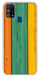 Amazon Brand - Solimo Designer Multicolor Vertical Wooden Pattern Printed Soft Back Case Mobile Cover for Samsung Galaxy M31