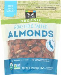 365 Everyday Value, Organic Almonds, Roasted & Salted, 10 oz