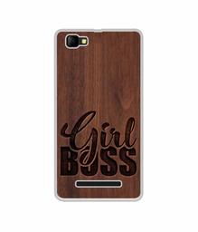 Amazon Brand - Solimo Designer Girl Boss On Wood UV Printed Soft Back Case Mobile Cover for Lyf C459