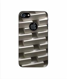 Amazon Brand - Solimo Designer Marble Blocks 3D Printed Hard Back Case Mobile Cover for Apple iPhone 7 (with Logo Cut)