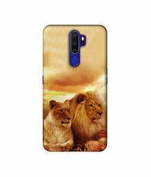 Amazon Brand - Solimo Designer Lion with Lioness 3D Printed Hard Back Case Mobile Cover for Oppo A9 (2020)