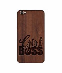 Amazon Brand - Solimo Designer Girl Boss On Wood 3D Printed Hard Back Case Mobile Cover for Vivo V5