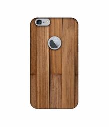 Amazon Brand - Solimo Designer Wooden Art UV Printed Soft Back Case Mobile Cover for Apple iPhone 6 Plus / 6S Plus (Logo Cut)