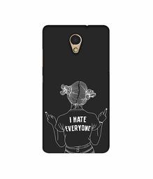 Amazon Brand - Solimo Designer I Hate Everyone 3D Printed Hard Back Case Mobile Cover for Lenovo P2