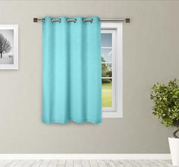 Amazon Brand - Solimo Magnolia Window Curtain, 5 feet - Set of 1 (Turquoise Blue)