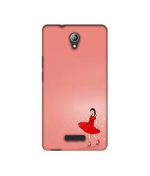 Amazon Brand - Solimo Designer Red Dress Lady 3D Printed Hard Back Case Mobile Cover for Micromax Canvas Pace 4G Q416