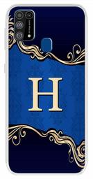 Amazon Brand - Solimo Designer Multicolor Blue Pattern Alphabet-H Printed Soft Back Case Mobile Cover for Samsung Galaxy M31