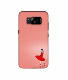 Amazon Brand - Solimo Designer Red Dress Lady 3D Printed Hard Back Case Mobile Cover for Samsung Galaxy S8 Plus