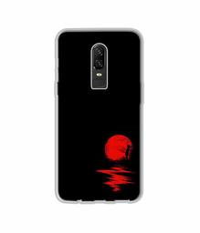 Amazon Brand - Solimo Designer Red Moon UV Printed Soft Back Case Mobile Cover for OnePlus 6