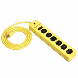 AmazonCommercial Heavy Duty Metal Surge Protector Power Strip, 1 PACK, Yellow