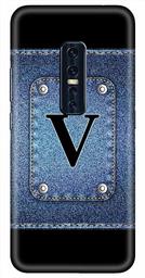 Amazon Brand - Solimo Designer Button Jeans Alphabet-V 3D Printed Hard Back Case Mobile Cover for Vivo V17 Pro