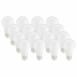 AmazonBasics 75W Equivalent, Soft White, Dimmable, 10,000 Hour Lifetime, A19 LED Light Bulb | 16-Pack